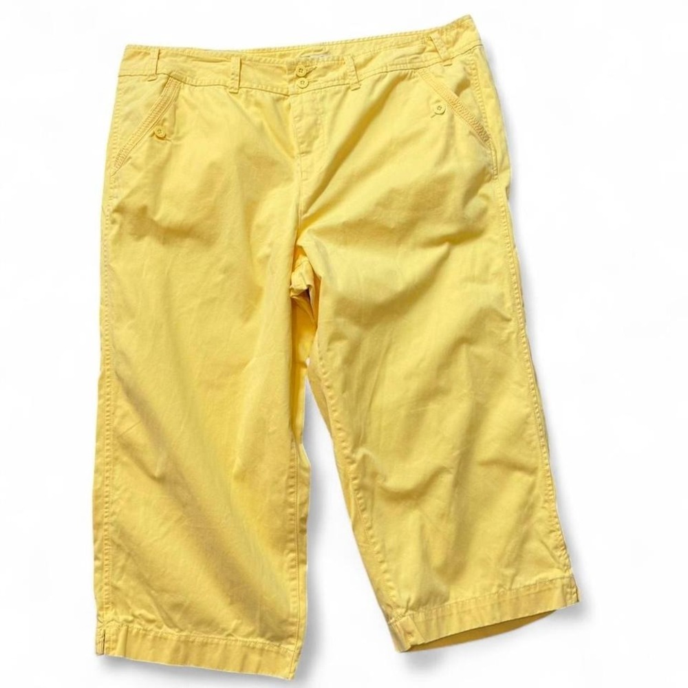 Vintage Faded Glory Yellow Cropped Chino Pants,‎ Women's Size 22W